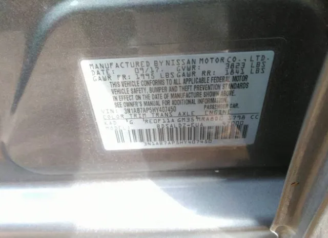 Photo 8 VIN: 3N1AB7AP5HY407450 - NISSAN SENTRA 