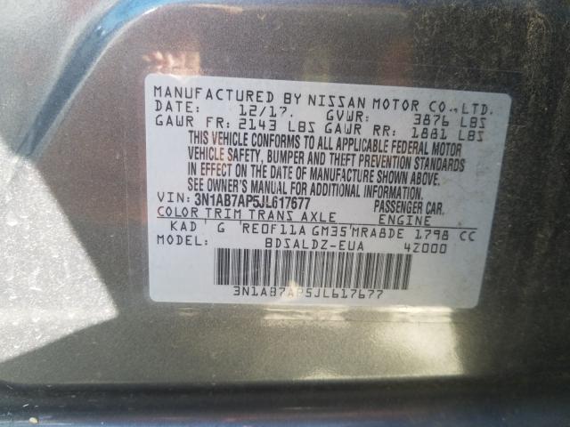 Photo 9 VIN: 3N1AB7AP5JL617677 - NISSAN SENTRA S 