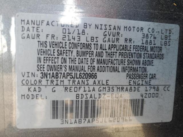 Photo 11 VIN: 3N1AB7AP5JL620966 - NISSAN SENTRA S 