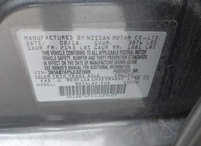 Photo 8 VIN: 3N1AB7AP5JL627609 - NISSAN SENTRA 