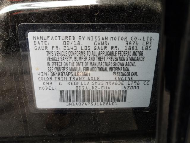 Photo 9 VIN: 3N1AB7AP5JL628601 - NISSAN SENTRA S 