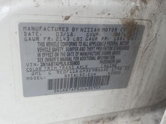 Photo 9 VIN: 3N1AB7AP5JL635905 - NISSAN SENTRA S 