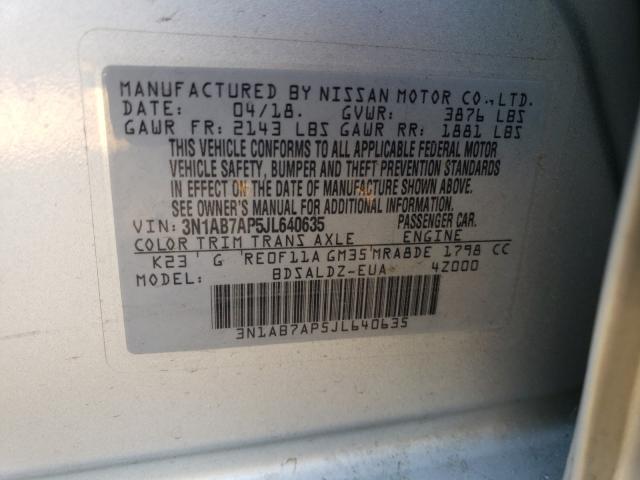 Photo 9 VIN: 3N1AB7AP5JL640635 - NISSAN SENTRA S 