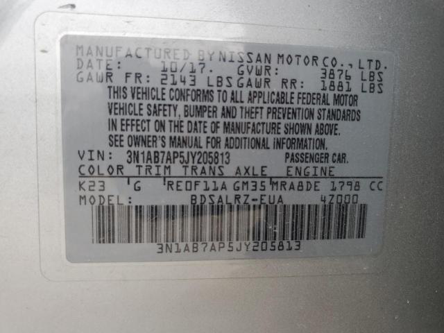 Photo 11 VIN: 3N1AB7AP5JY205813 - NISSAN SENTRA S 