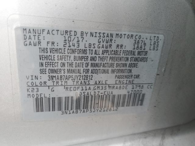 Photo 11 VIN: 3N1AB7AP5JY212812 - NISSAN SENTRA S 