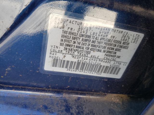 Photo 9 VIN: 3N1AB7AP5JY217900 - NISSAN SENTRA S 