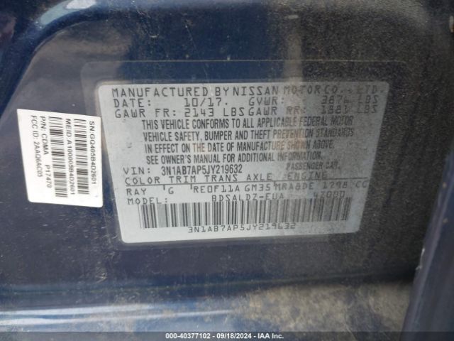 Photo 8 VIN: 3N1AB7AP5JY219632 - NISSAN SENTRA 