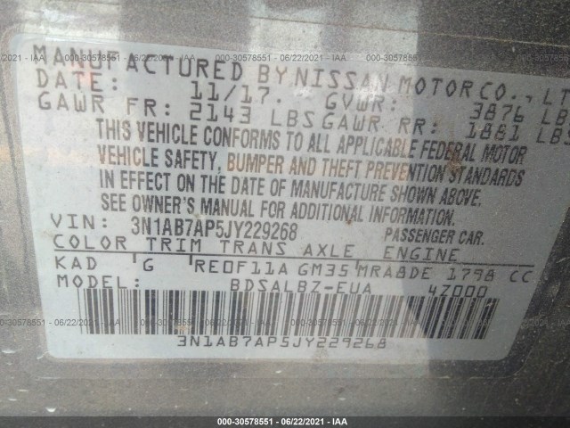 Photo 8 VIN: 3N1AB7AP5JY229268 - NISSAN SENTRA 