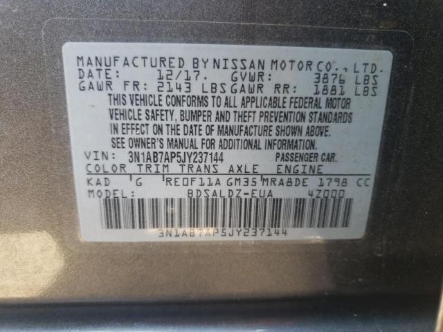 Photo 9 VIN: 3N1AB7AP5JY237144 - NISSAN SENTRA S 