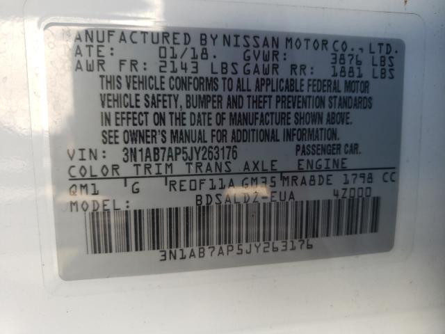 Photo 9 VIN: 3N1AB7AP5JY263176 - NISSAN SENTRA S 