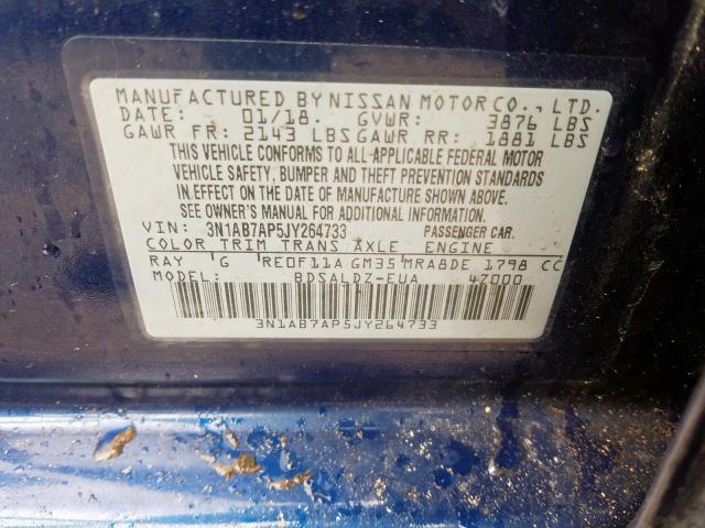 Photo 9 VIN: 3N1AB7AP5JY264733 - NISSAN SENTRA S 