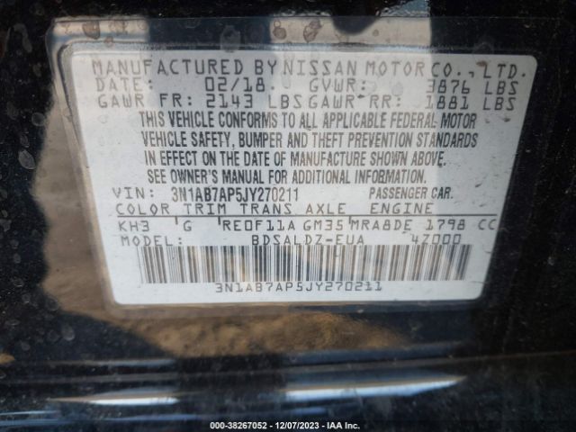 Photo 8 VIN: 3N1AB7AP5JY270211 - NISSAN SENTRA 