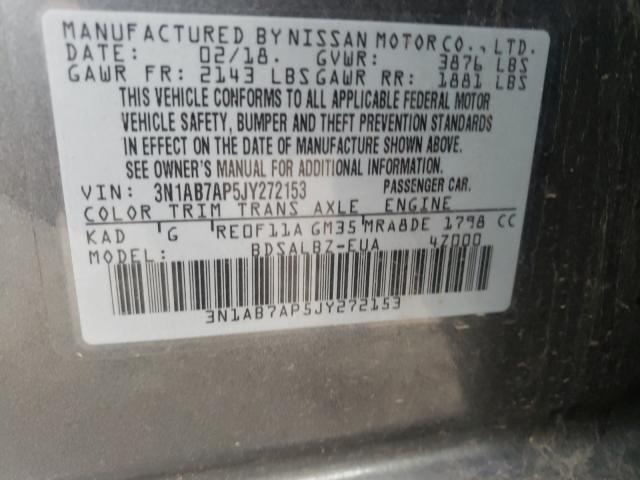 Photo 9 VIN: 3N1AB7AP5JY272153 - NISSAN SENTRA S 