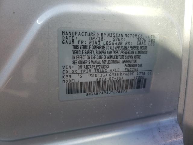 Photo 9 VIN: 3N1AB7AP5JY278373 - NISSAN SENTRA S 