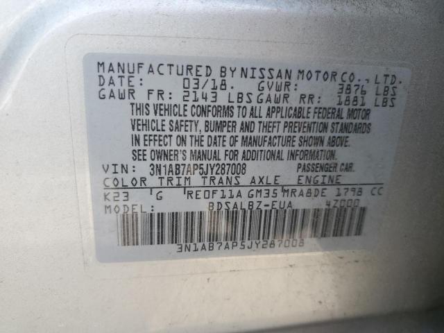 Photo 12 VIN: 3N1AB7AP5JY287008 - NISSAN SENTRA 