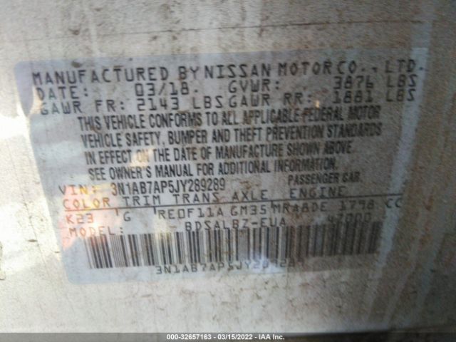 Photo 8 VIN: 3N1AB7AP5JY289289 - NISSAN SENTRA 