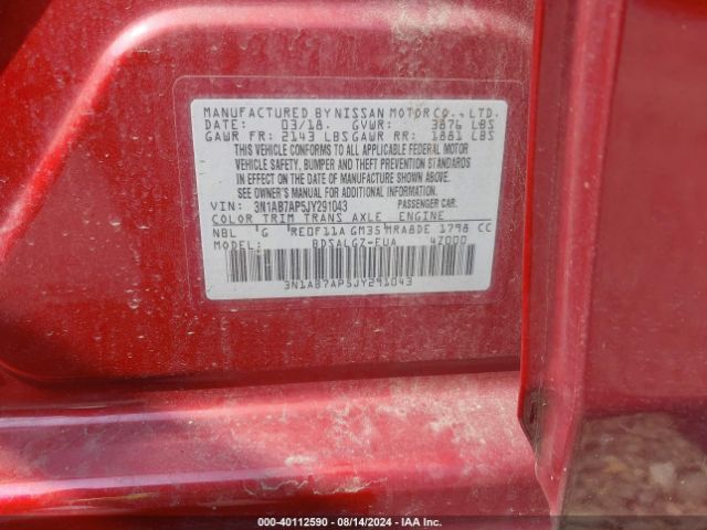 Photo 8 VIN: 3N1AB7AP5JY291043 - NISSAN SENTRA 