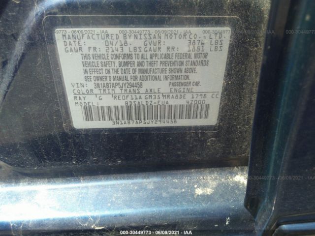 Photo 8 VIN: 3N1AB7AP5JY294458 - NISSAN SENTRA 