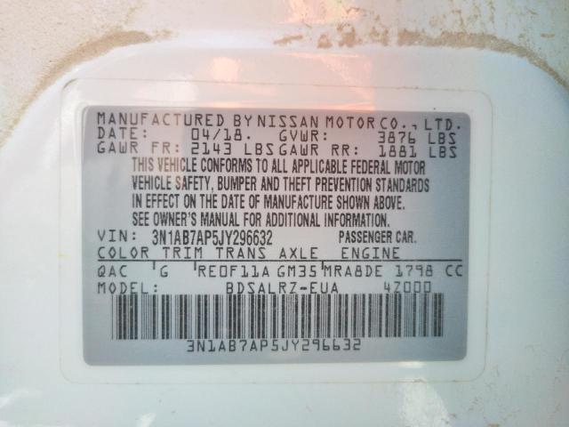 Photo 9 VIN: 3N1AB7AP5JY296632 - NISSAN SENTRA S 