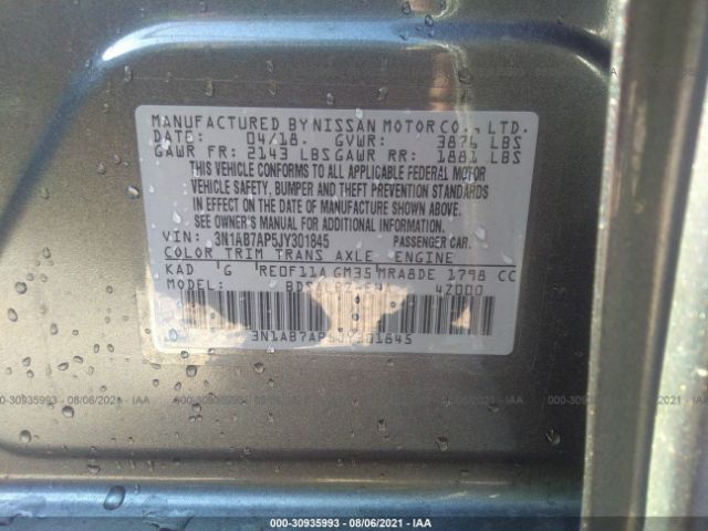 Photo 8 VIN: 3N1AB7AP5JY301845 - NISSAN SENTRA 