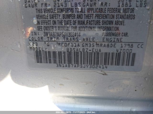 Photo 8 VIN: 3N1AB7AP5JY302414 - NISSAN SENTRA 