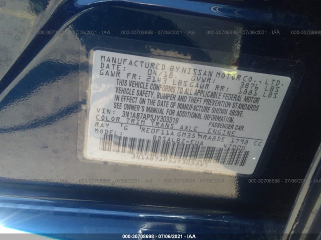 Photo 8 VIN: 3N1AB7AP5JY303319 - NISSAN SENTRA 