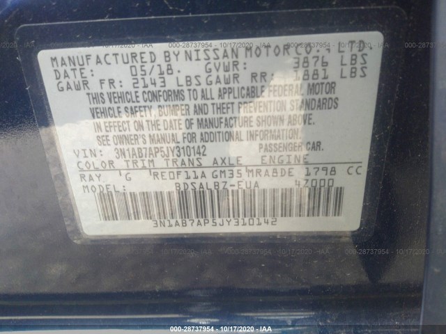 Photo 8 VIN: 3N1AB7AP5JY310142 - NISSAN SENTRA 