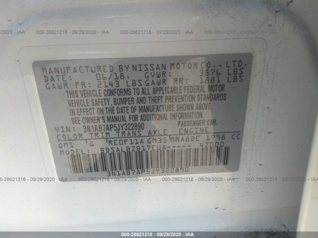 Photo 8 VIN: 3N1AB7AP5JY322890 - NISSAN SENTRA 