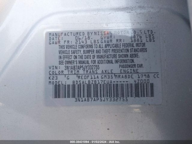 Photo 8 VIN: 3N1AB7AP5JY332755 - NISSAN SENTRA 