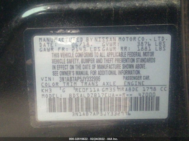 Photo 8 VIN: 3N1AB7AP5JY332996 - NISSAN SENTRA 