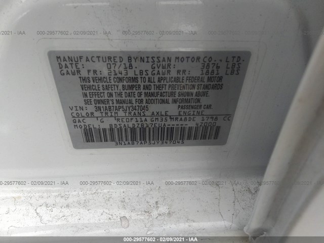 Photo 8 VIN: 3N1AB7AP5JY347045 - NISSAN SENTRA 