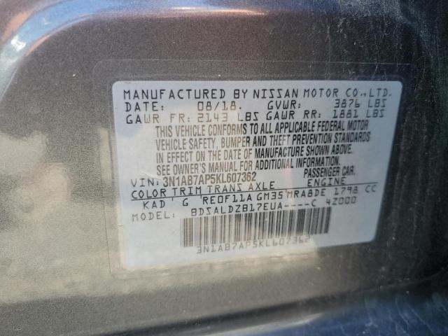 Photo 9 VIN: 3N1AB7AP5KL607362 - NISSAN SENTRA S 