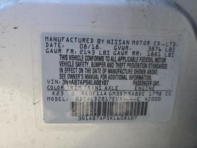 Photo 12 VIN: 3N1AB7AP5KL608107 - NISSAN SENTRA S 