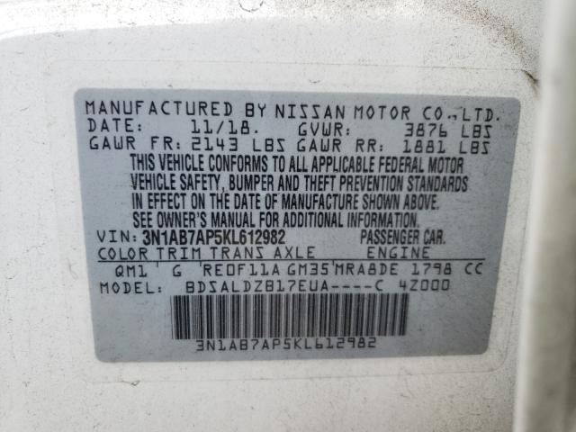 Photo 9 VIN: 3N1AB7AP5KL612982 - NISSAN SENTRA S 