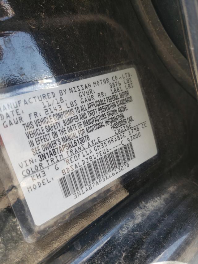 Photo 9 VIN: 3N1AB7AP5KL613078 - NISSAN SENTRA S 