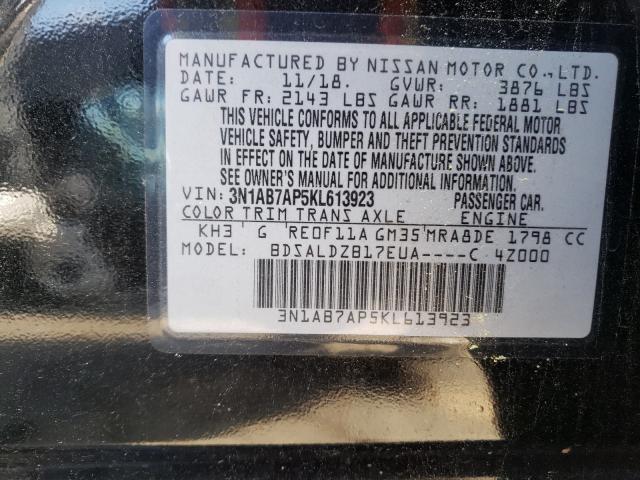 Photo 9 VIN: 3N1AB7AP5KL613923 - NISSAN SENTRA S 