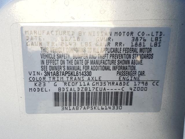 Photo 9 VIN: 3N1AB7AP5KL614330 - NISSAN SENTRA S 