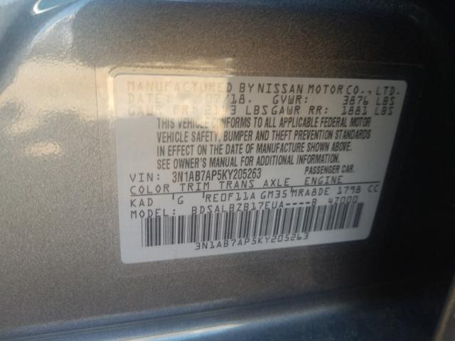 Photo 9 VIN: 3N1AB7AP5KY205263 - NISSAN SENTRA S 