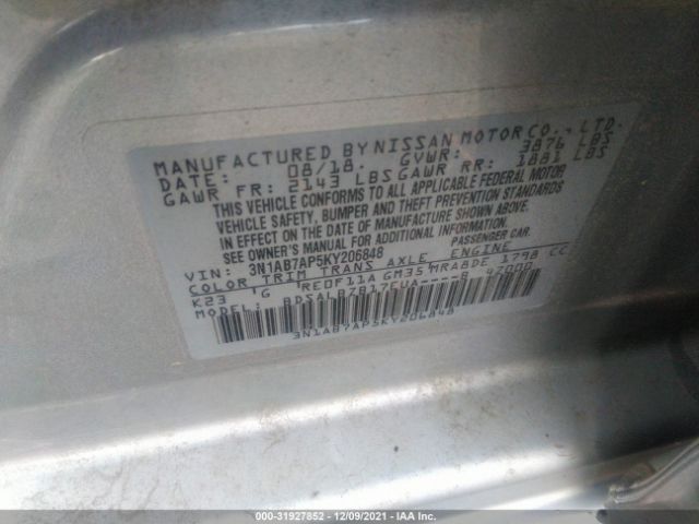 Photo 8 VIN: 3N1AB7AP5KY206848 - NISSAN SENTRA 