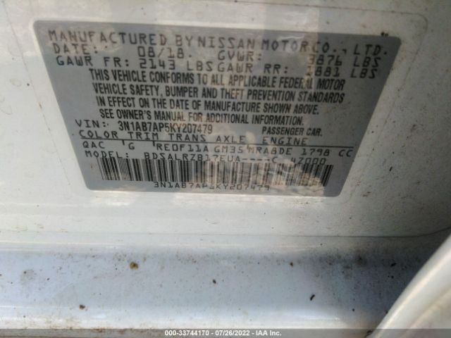 Photo 8 VIN: 3N1AB7AP5KY207479 - NISSAN SENTRA 