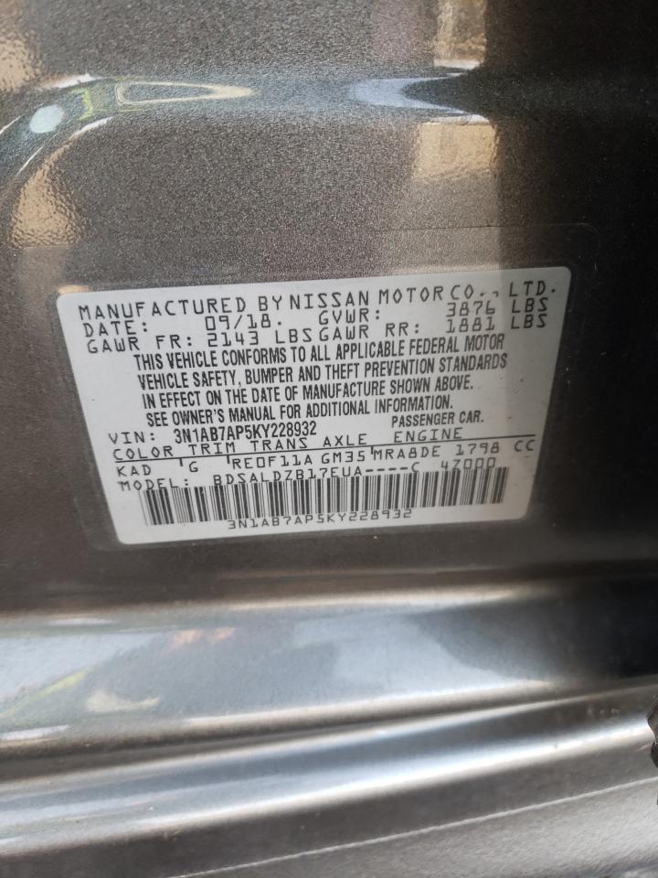 Photo 12 VIN: 3N1AB7AP5KY228932 - NISSAN SENTRA 