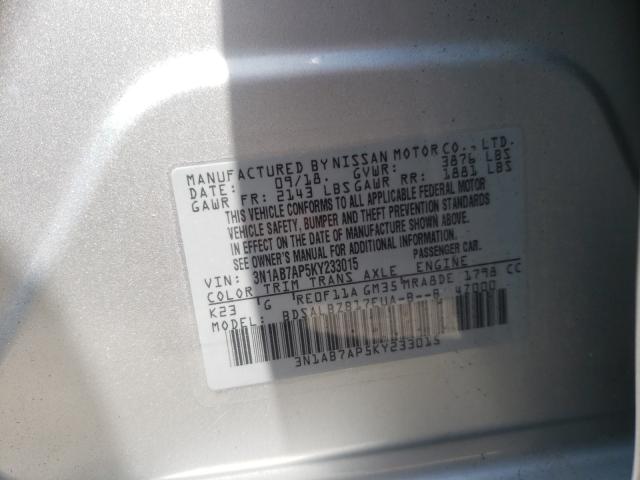 Photo 9 VIN: 3N1AB7AP5KY233015 - NISSAN SENTRA S 