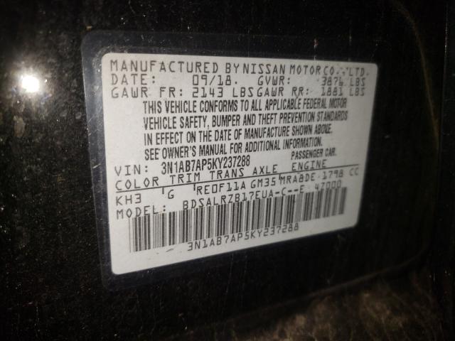 Photo 9 VIN: 3N1AB7AP5KY237288 - NISSAN SENTRA S 