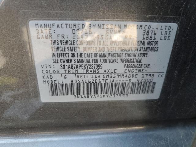 Photo 11 VIN: 3N1AB7AP5KY237999 - NISSAN SENTRA S 