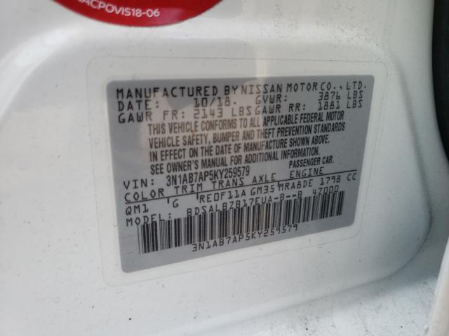 Photo 9 VIN: 3N1AB7AP5KY259579 - NISSAN SENTRA S 