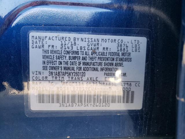 Photo 12 VIN: 3N1AB7AP5KY260120 - NISSAN SENTRA S 