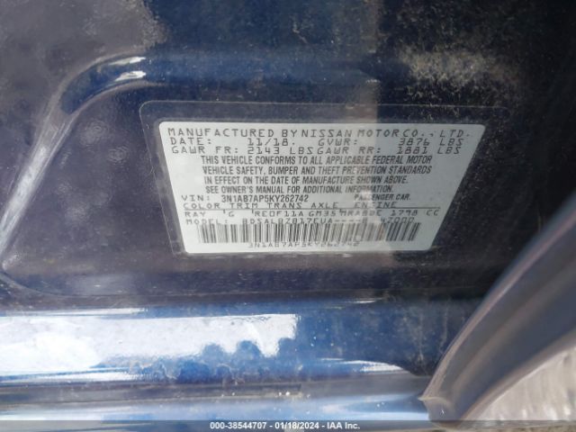 Photo 8 VIN: 3N1AB7AP5KY262742 - NISSAN SENTRA 