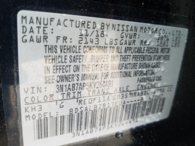 Photo 9 VIN: 3N1AB7AP5KY264491 - NISSAN SENTRA S 