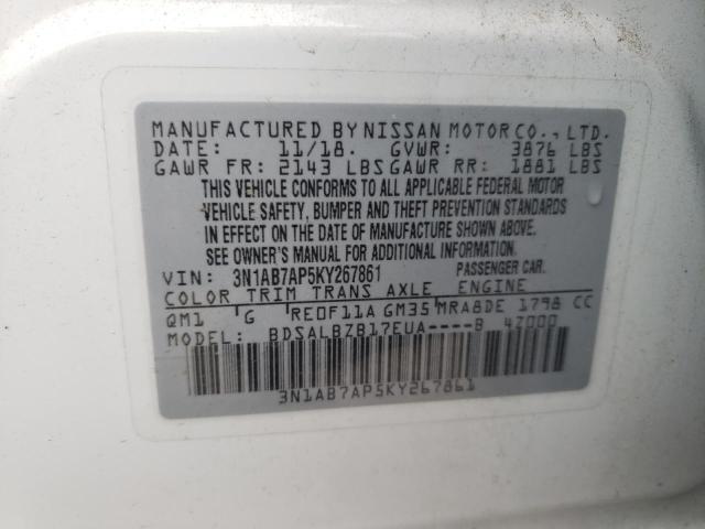 Photo 9 VIN: 3N1AB7AP5KY267861 - NISSAN SENTRA S 