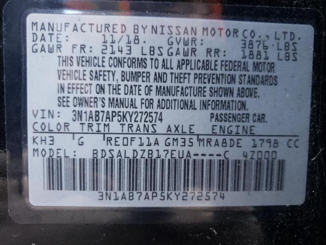 Photo 9 VIN: 3N1AB7AP5KY272574 - NISSAN SENTRA 